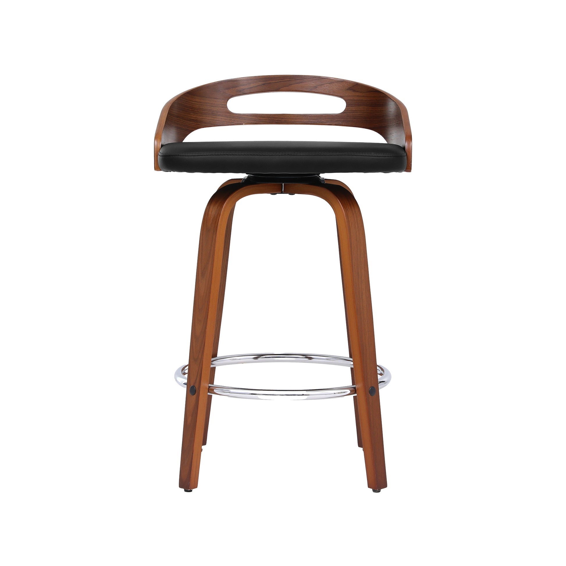 Artiss 4x Bar Stools Swivel Dining Chairs Low Back Counter Seat PU Cushion BA-TW-8566-BKX4-AB