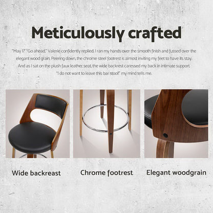 Artiss 4x Bar Stools Swivel Leather Chair 65cm BA-TW-8569-BKX4-AB