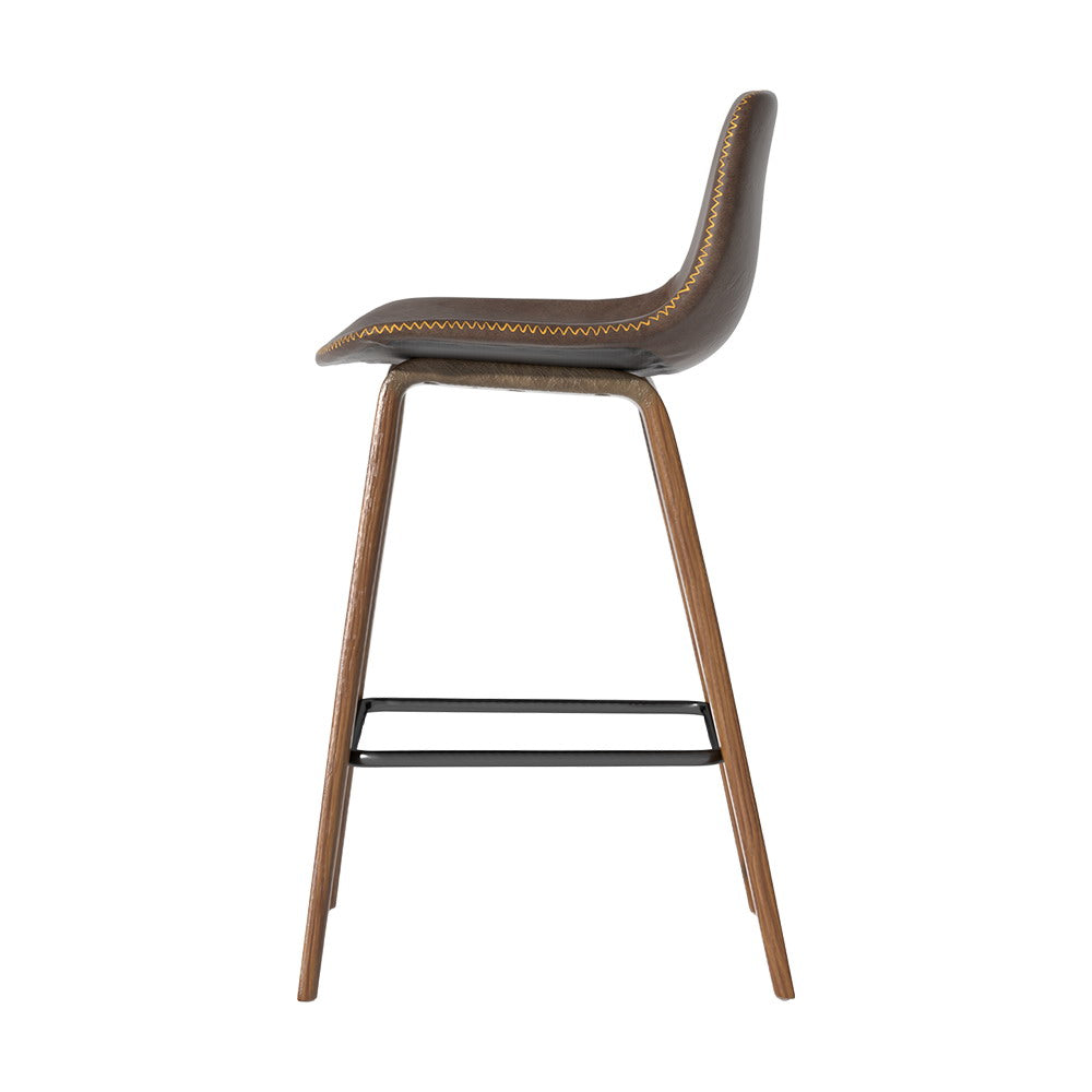 Artiss Bar Stools Kitchen Counter Barstools Leather Wooden Chairs x2 BA-TW-8701-BZX2