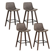 Artiss 4x Bar Stools Vintage Leather Wooden BA-TW-8701-BZX4