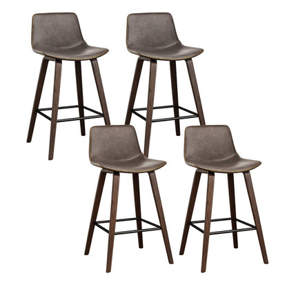 Artiss 4x Bar Stools Vintage Leather Wooden BA-TW-8701-BZX4