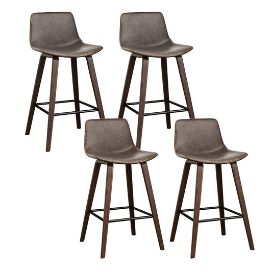 Artiss 4x Bar Stools Vintage Leather Wooden BA-TW-8701-BZX4