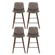 Artiss 4x Bar Stools Vintage Leather Wooden BA-TW-8701-BZX4