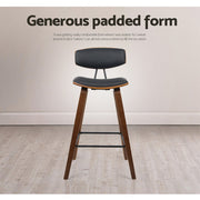 Artiss 2x Bar Stools Leather Padded w/Backrest BA-TW-8782-BKX2