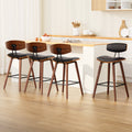Artiss 4x Bar Stools Leather Padded w/Backrest BA-TW-8782-BKX4