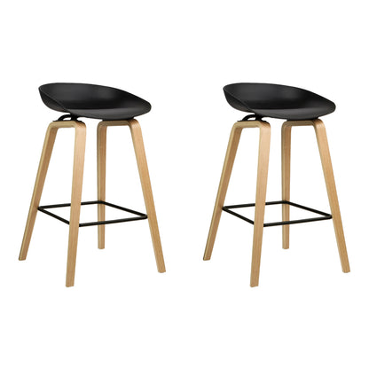 Artiss 2x Bar Stools Wooden BA-TW-8801-BKX2