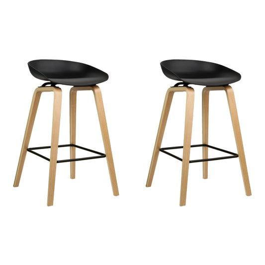Artiss 2x Bar Stools Wooden BA-TW-8801-BKX2