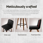 Artiss 4x Bar Stools Swivel Leather Padded Wooden BA-TW-8836-WALX4-AB