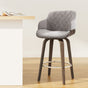 Artiss Bar Stools Swivel Velvet Padded Wooden BA-TW-8908-GY