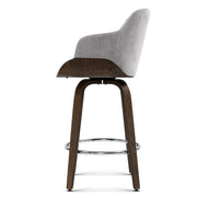 Artiss Bar Stools Swivel Velvet Padded Wooden BA-TW-8908-GY