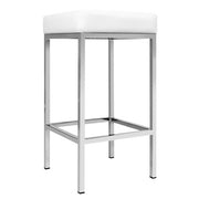 Artiss 2x Bar Stools Leather Padded Metal White BA-TW-9076-WHX2
