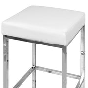 Artiss 2x Bar Stools Leather Padded Metal White BA-TW-9076-WHX2