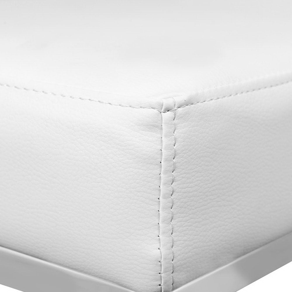 Artiss 2x Bar Stools Leather Padded Metal White BA-TW-9076-WHX2