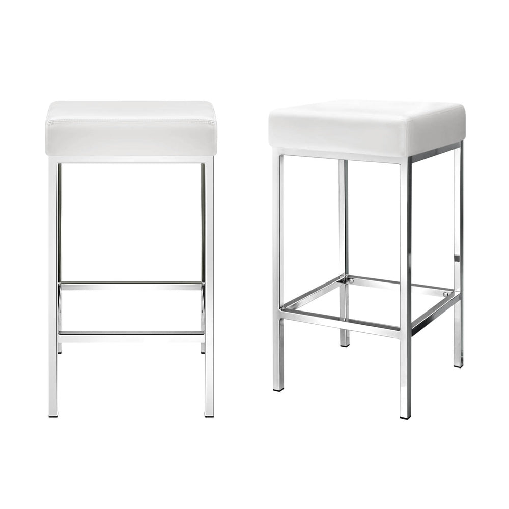 Artiss 4x Bar Stools Leather Padded Metal White BA-TW-9076-WHX4