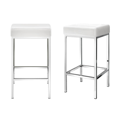 Artiss 4x Bar Stools Leather Padded Metal White BA-TW-9076-WHX4