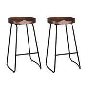 Artiss 2x Bar Stools Tractor Seat 75cm Black BA-TW-9090-BKX2