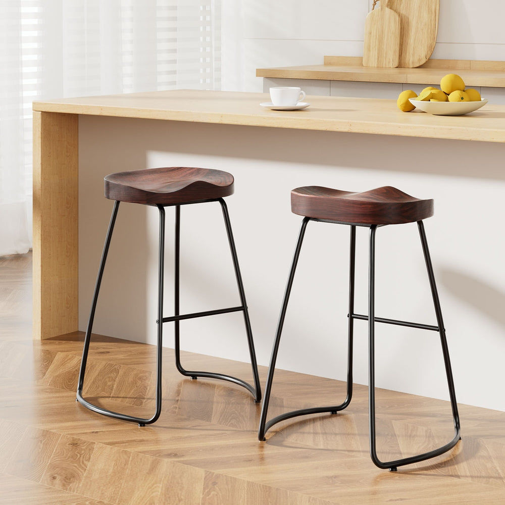 Artiss 2x Bar Stools Tractor Seat 65cm BA-TW-9090-H65-BKX2