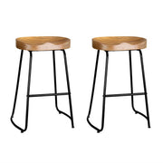 Artiss 2x Bar Stools Tractor Seat 65cm Wooden BA-TW-9090-H65-NTX2