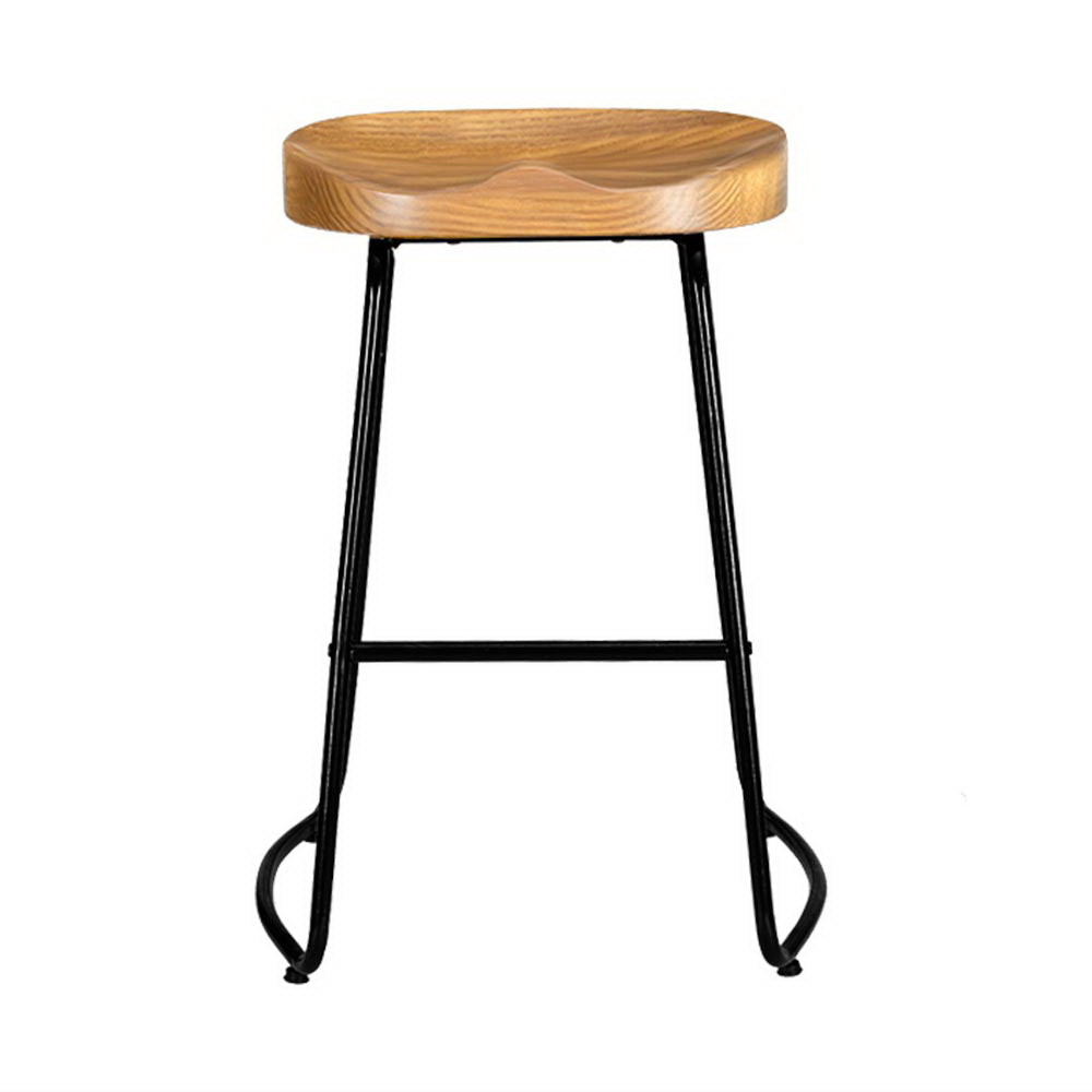 Artiss 4x Bar Stools Tractor Seat 65cm Wooden BA-TW-9090-H65-NTX4