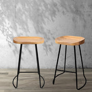 Artiss 4x Bar Stools Tractor Seat 65cm Wooden BA-TW-9090-H65-NTX4