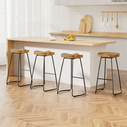 Artiss 4x Bar Stools Tractor Seat 75cm Wooden BA-TW-9090-NTX4