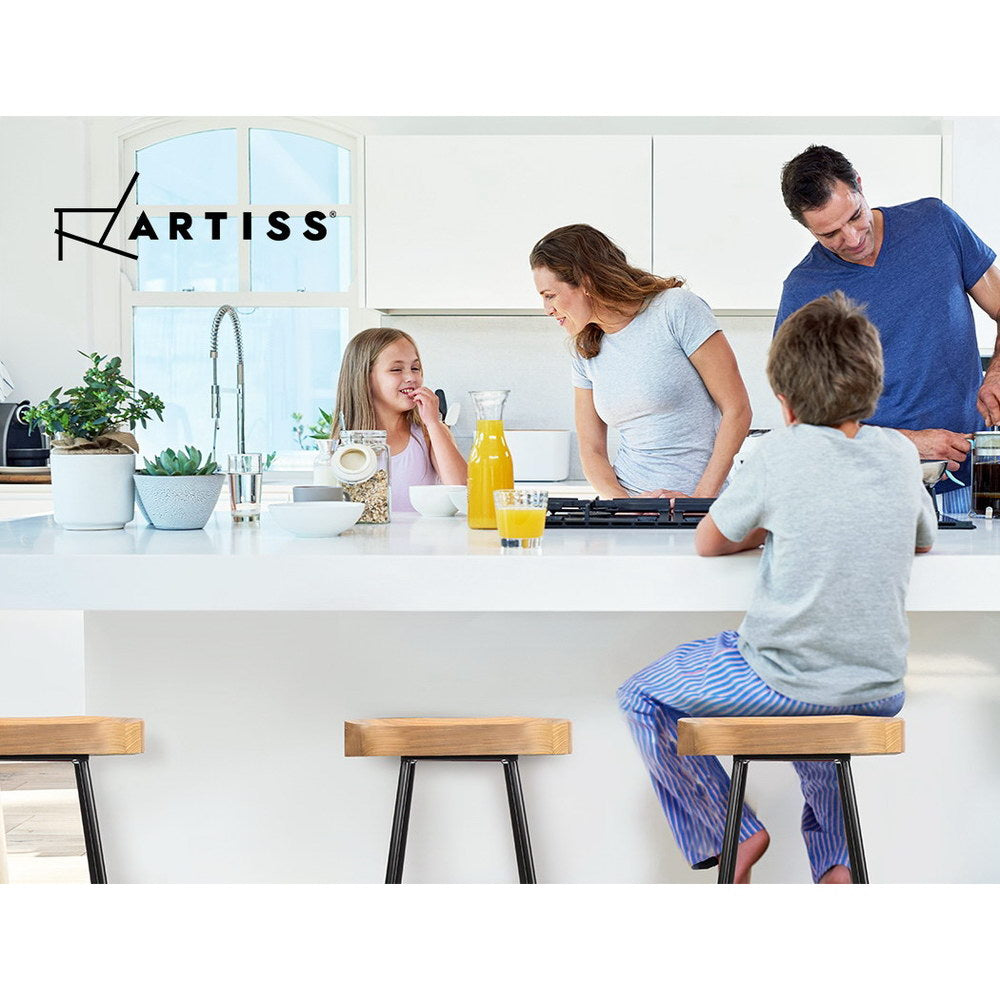 Artiss 4x Bar Stools Tractor Seat 75cm Wooden BA-TW-9090-NTX4