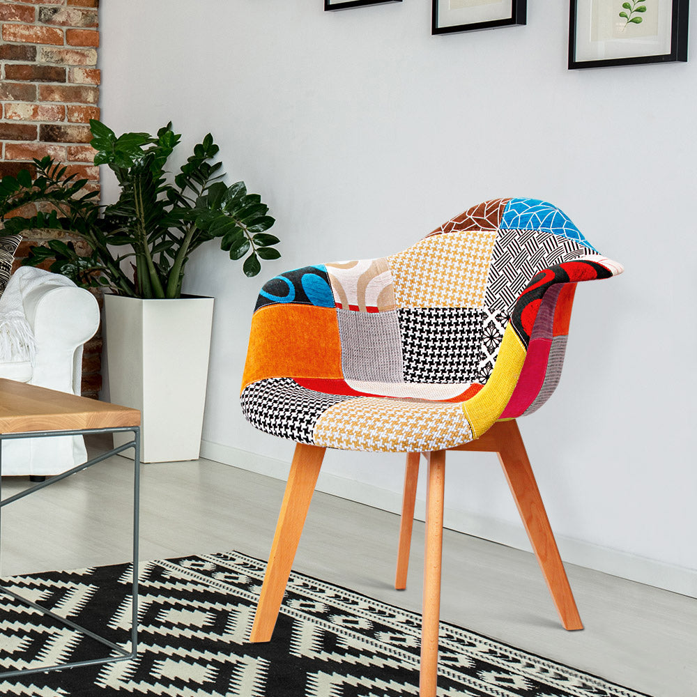 Artiss Dining Chairs Set of 2 Fabric Retro Replica DSW BA-TW-M2503-66FBX2