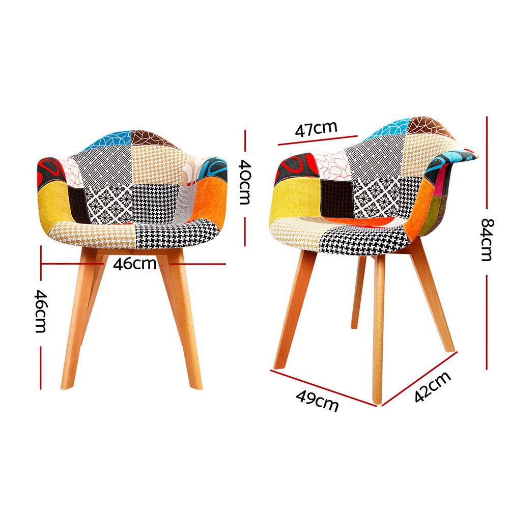 Artiss Dining Chairs Set of 4 Fabric Retro Replica DSW BA-TW-M2503-66FBX4