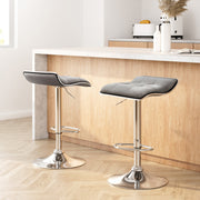 Artiss 2x Bar Stools Linen Padded Gas Lift BA-TW-NEW1002A-GYX2