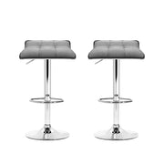 Artiss 2x Bar Stools Linen Padded Gas Lift BA-TW-NEW1002A-GYX2