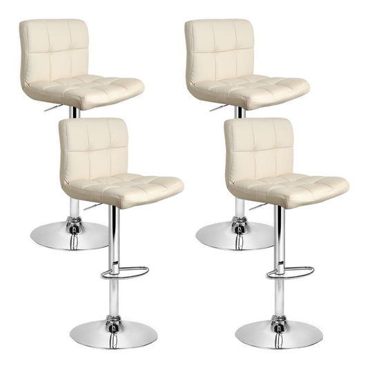 Artiss 4x Bar Stools Leather Gas Lift Beige BA-TW-NEW1055-BGX4