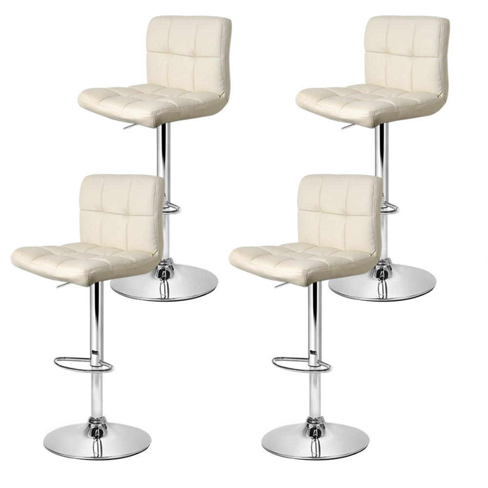 Artiss 4x Bar Stools Leather Gas Lift Beige BA-TW-NEW1055-BGX4
