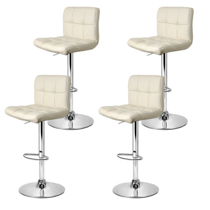 Artiss 4x Bar Stools Leather Gas Lift Beige BA-TW-NEW1055-BGX4
