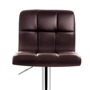Artiss 2x Bar Stools Leather Gas Lift Brown BA-TW-NEW1055-CHOCX2