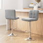 Artiss 2x Bar Stools Kitchen Dining Chairs Counter Stool Gas Lift Fabric Grey BA-TW-NEW1055-GYX2