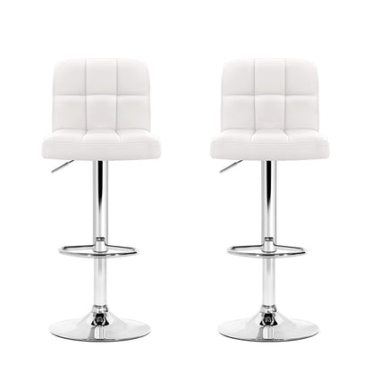Artiss 2x Bar Stools Leather Gas Lift White BA-TW-NEW1055-WHX2