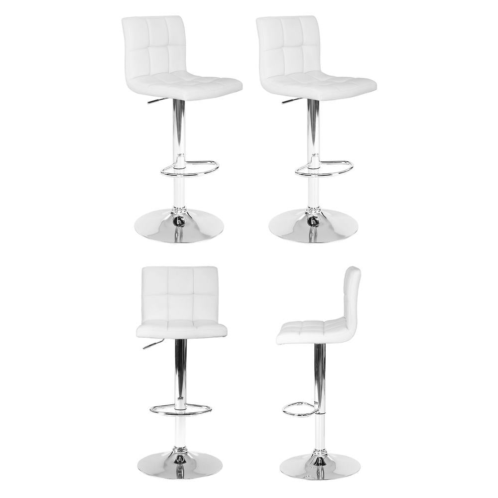 Artiss 4x Bar Stools Leather Gas Lift White BA-TW-NEW1055-WHX4
