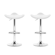 Artiss 2x Bar Stools Leather Gas Lift Chair White BA-TW-NEWT1001-WHX2