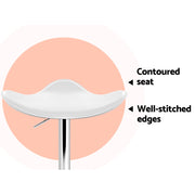 Artiss 2x Bar Stools Leather Gas Lift Chair White BA-TW-NEWT1001-WHX2