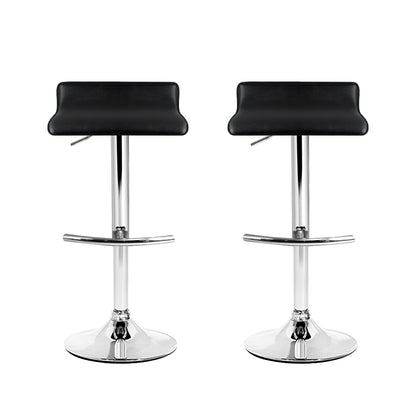 Artiss 2x Bar Stools Adjustable Gas Lift Chairs Black BA-TW-NEWT706-BK-X2