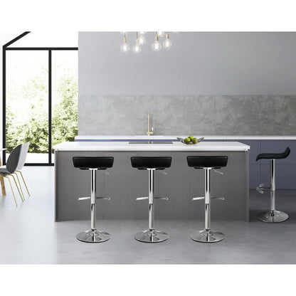 Artiss 4x Bar Stools Adjustable Gas Lift Chairs Black BA-TW-NEWT706-BK-X4