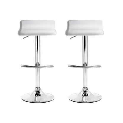 Artiss 2x Bar Stools Adjustable Gas Lift Chairs White BA-TW-NEWT706-WH-X2