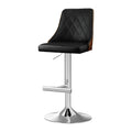 Artiss Bar Stool Bentwood Swivel Adjustable Kitchen Counter Stool Leather Black BA-TW-T4061-BK