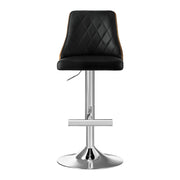 Artiss Bar Stool Bentwood Swivel Adjustable Kitchen Counter Stool Leather Black BA-TW-T4061-BK