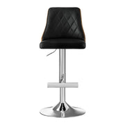 Artiss 2X Bar Stool Wood Swivel Adjustable Kitchen Counter Stool Leather Black BA-TW-T4061-BKX2