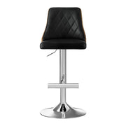 Artiss 4X Bar Stool Wood Swivel Adjustable Kitchen Counter Stool Leather Black BA-TW-T4061-BKX4