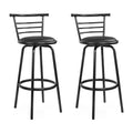 Artiss 2x Bar Stools Swivel Leather Padded Metal BA-TW-T5033A-BKX2