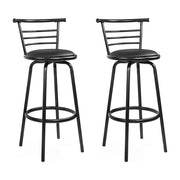 Artiss 2x Bar Stools Swivel Leather Padded Metal BA-TW-T5033A-BKX2
