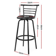 Artiss 2x Bar Stools Swivel Leather Padded Metal BA-TW-T5033A-BKX2