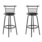 Artiss 2x Bar Stools Swivel Leather Padded Metal BA-TW-T5033A-BKX2